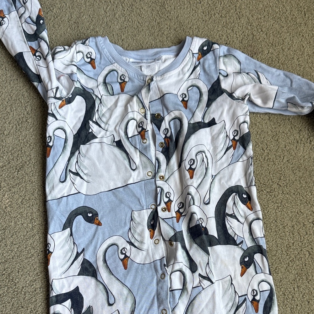 Mini Rodini Swan Print One Piece - Picture 5 of 5
